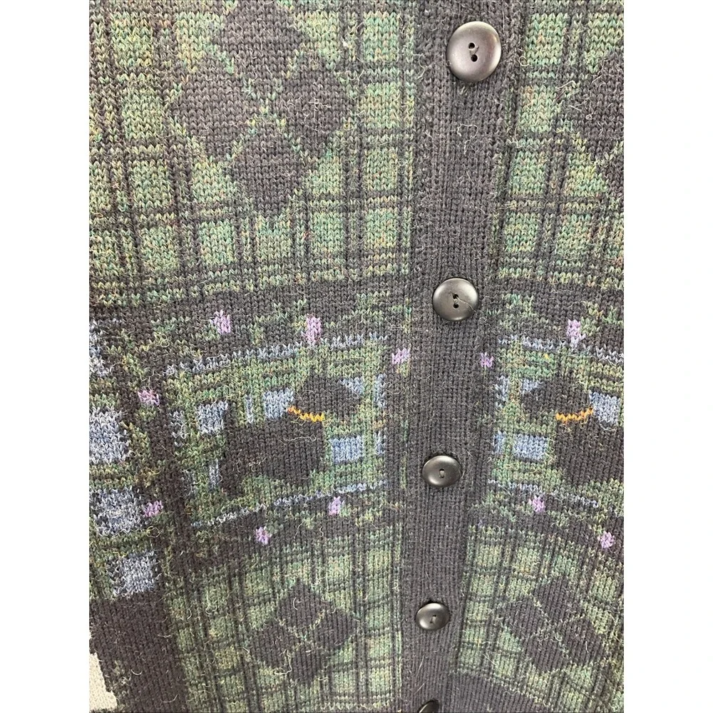 VTG Acorn Scotties Castle Women‎ M 100% Wool Cardigan Button Front Great Britain